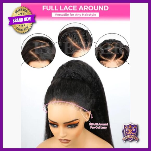 360 Full Lace Human Hair Wig Glueless Drawstring Beginner Friendly 24 Inch main image 4